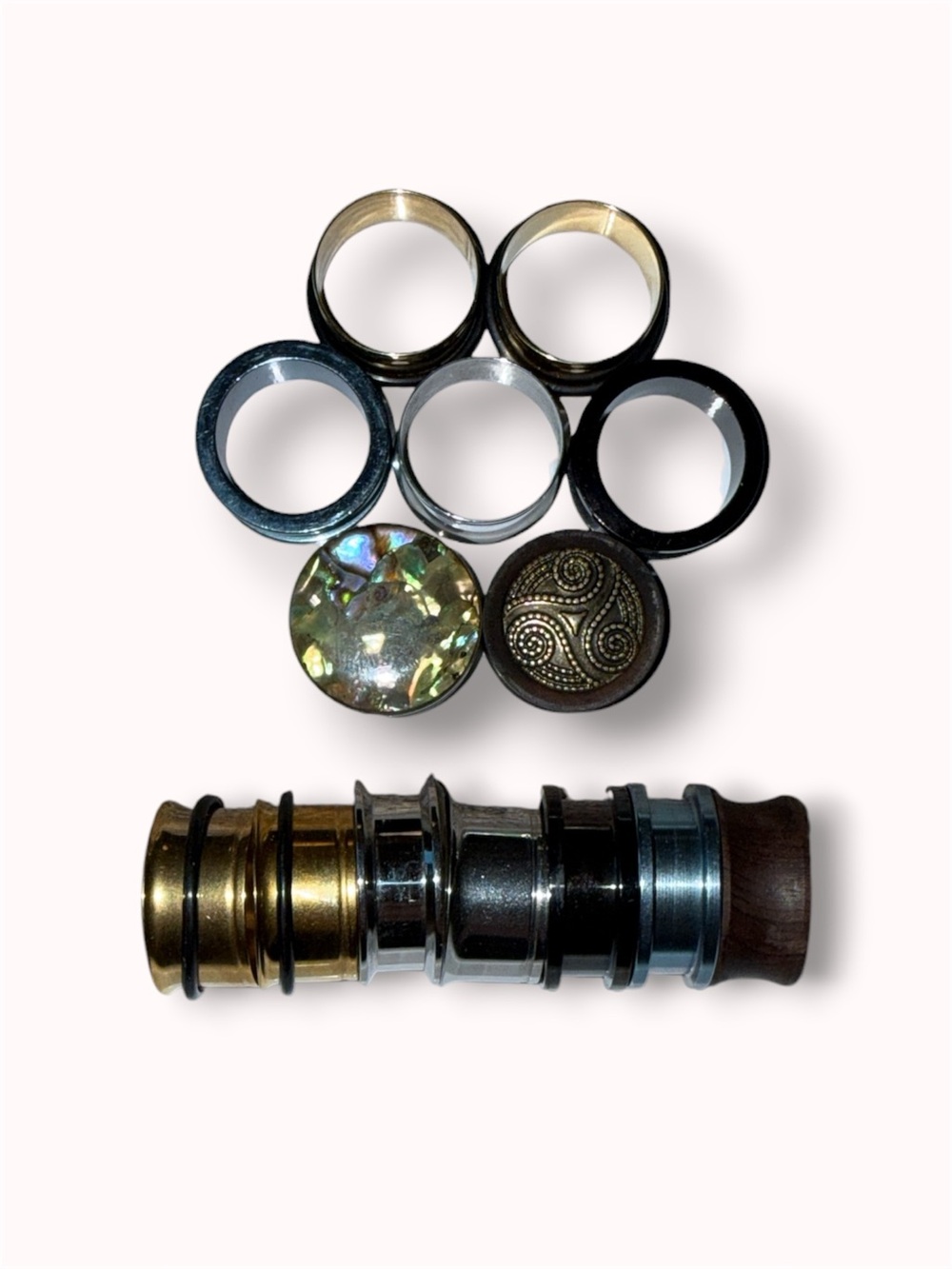 Assorted double flared tunnels + plugs - 7/8" 22 mm
